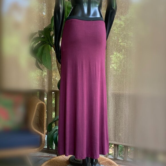 Free People Burgundy Side Slit Maxi Skirt - Picture 6 of 12